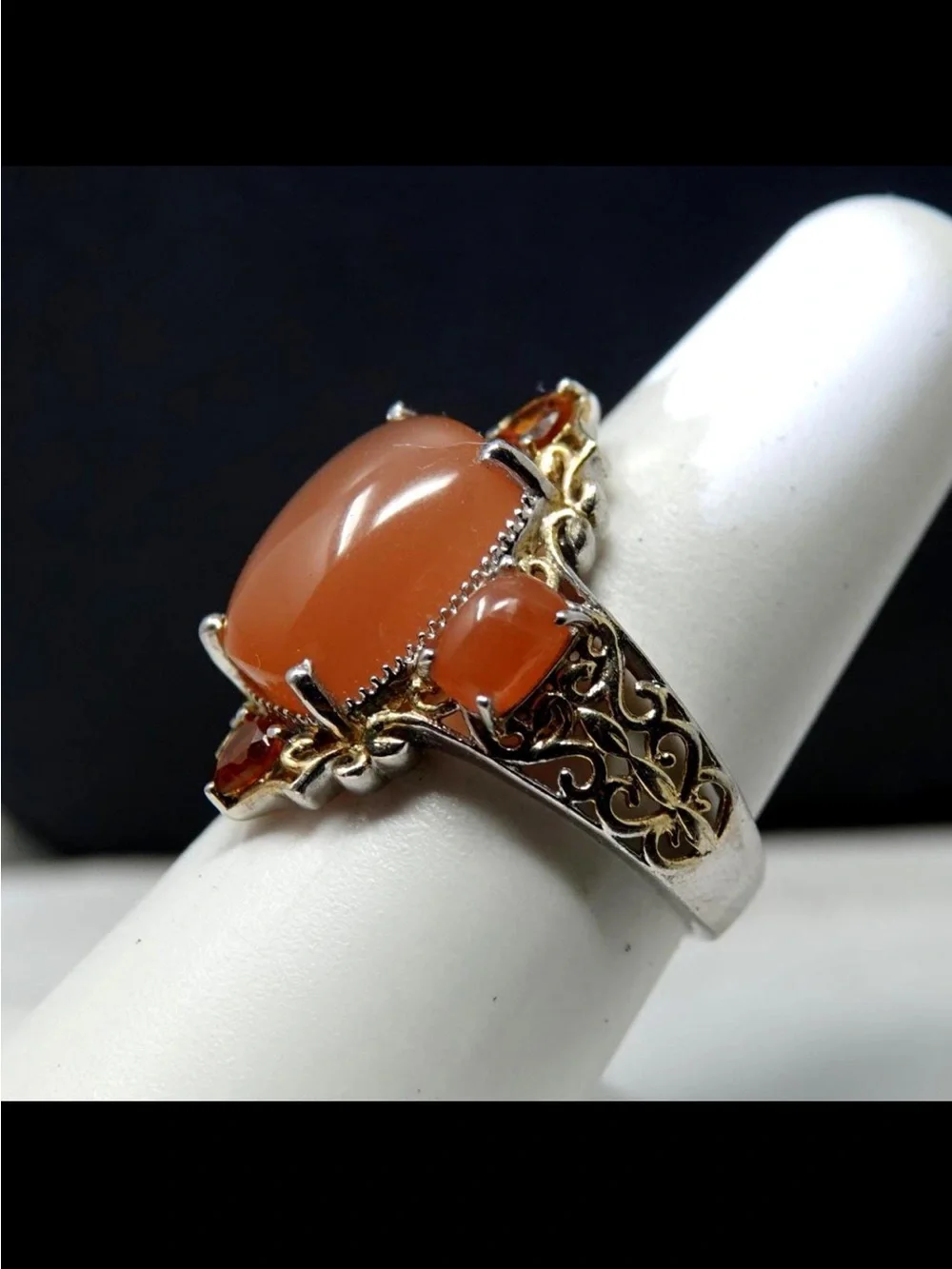 Statement Piece! Vintage-style cocktail ring in Sterling Silver